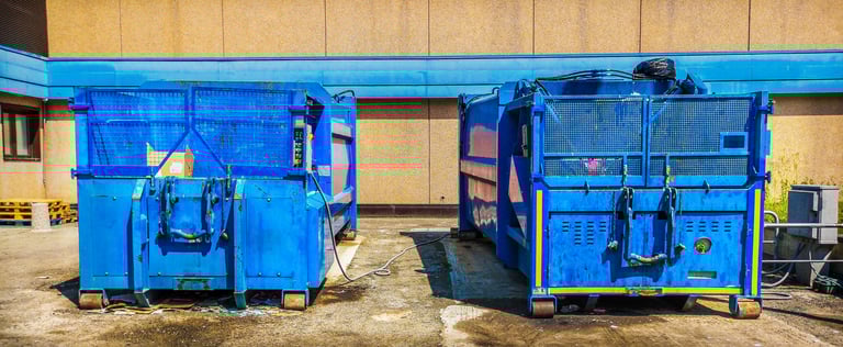 Industrial waste management container